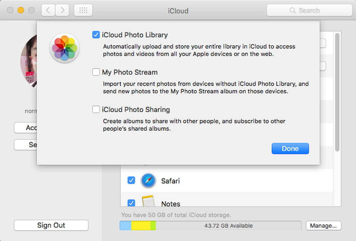 Photo Library Icloud su Mac