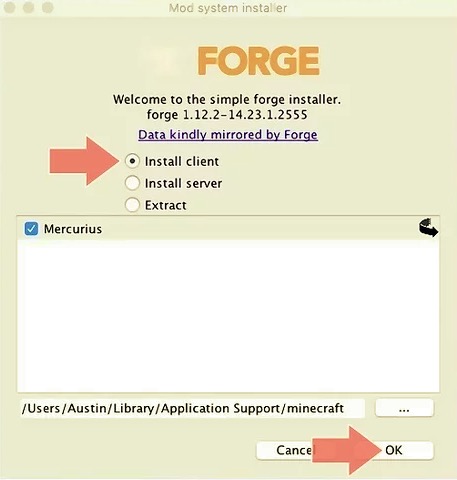 Installa Minecraft Forge su Mac