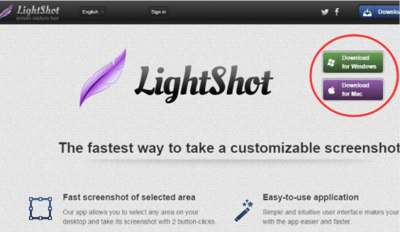 Strumento di cattura per Mac Lightshot