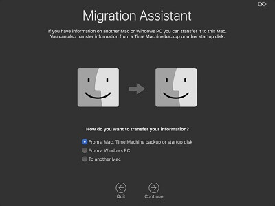Assistente migrazione di Mac
