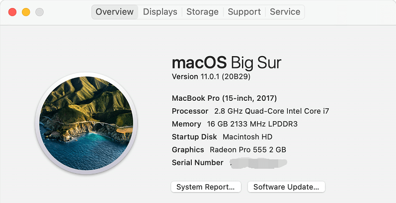 macOS Big Sur (Versione 11.0)
