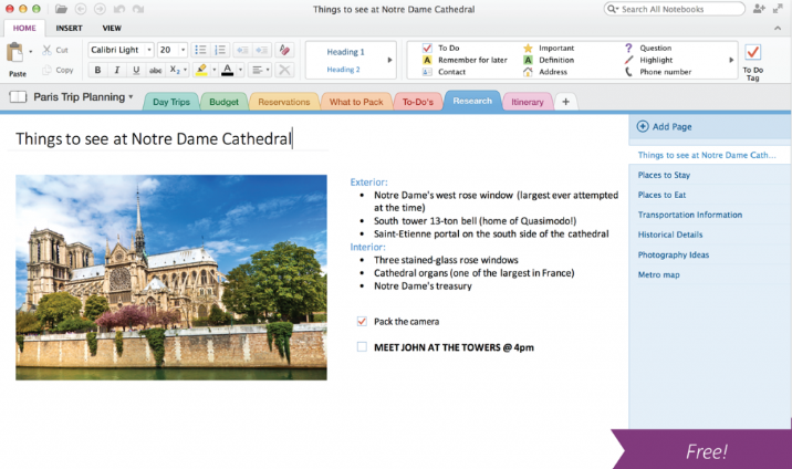 Le migliori app per prendere appunti per Mac - OneNote