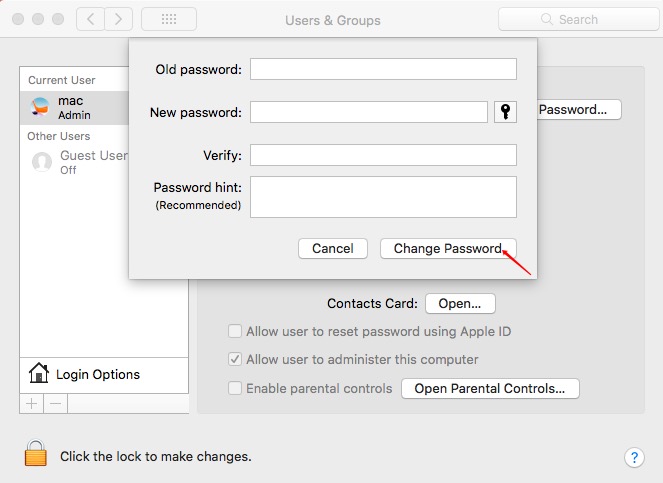 Imposta una password di sistema