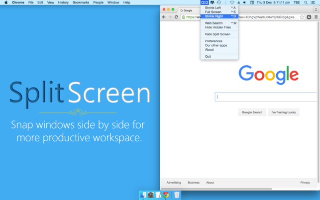 Dividere schermo Mac attraverso SplitScreen