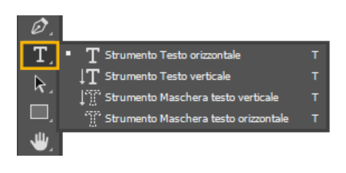 Lo strumento Testo in Photoshop