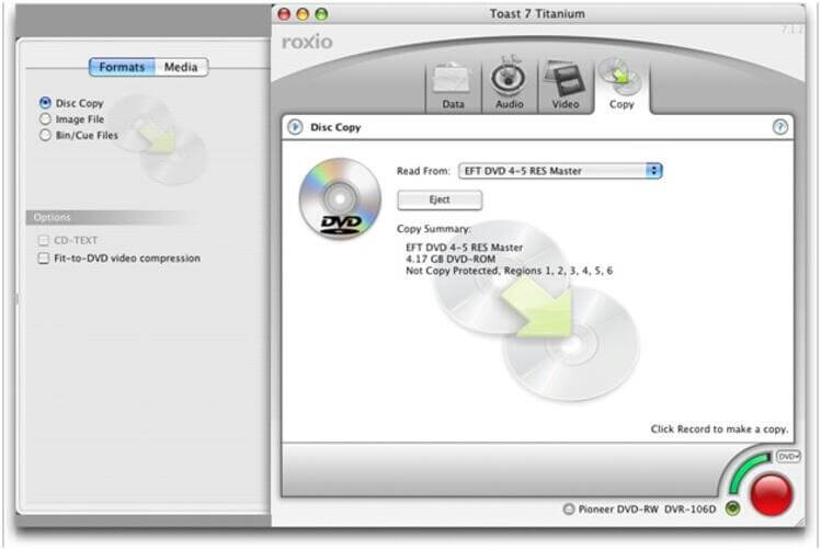 Usa Toast Titanium per convertire DVD in MP4 su Mac