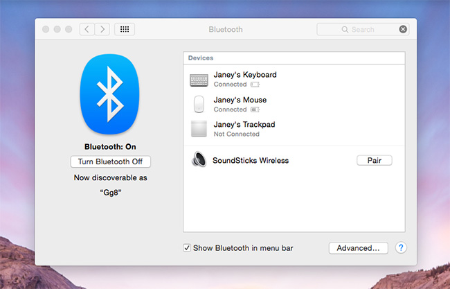 Attiva il Bluetooth