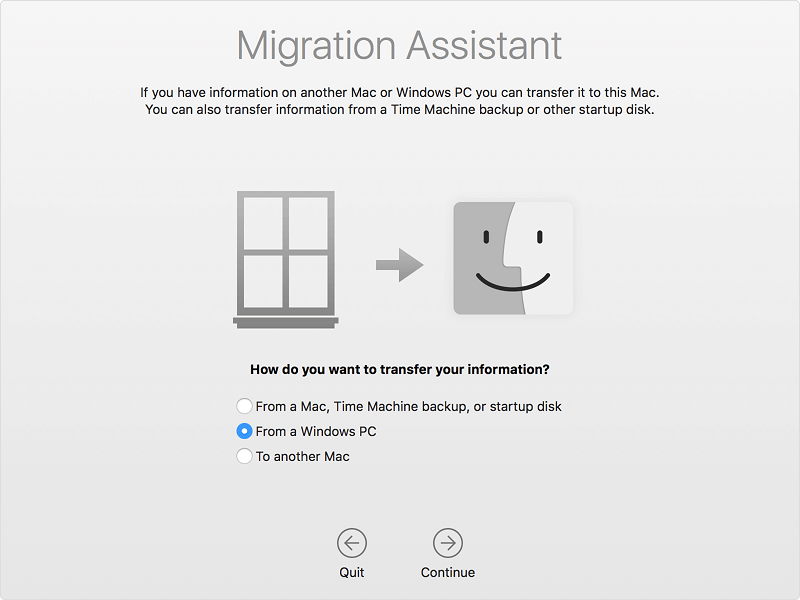 Trasferisci iTunes usando Migration Assistant