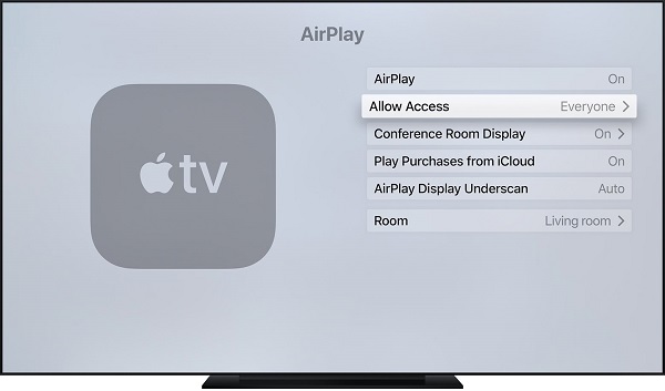 Attiva AirPlay su Apple TV