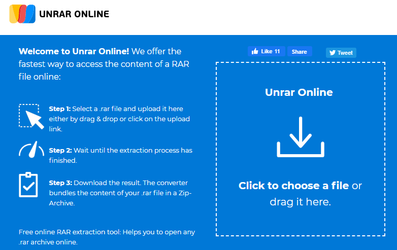 Apri file RAR su Mac con UNRAR Online