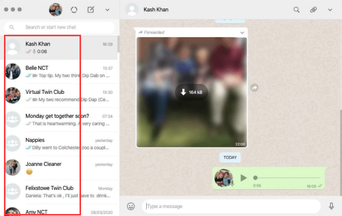 Usa WhatsApp per Mac