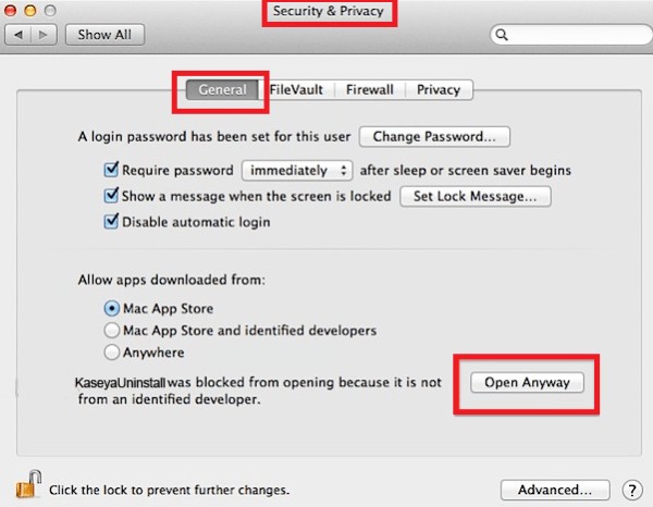 Disinstalla manualmente Kaseya su Mac