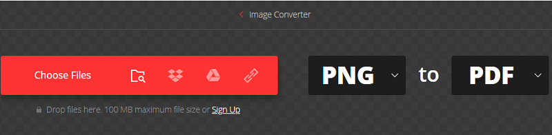 Converti PNG in PDF con Convertio