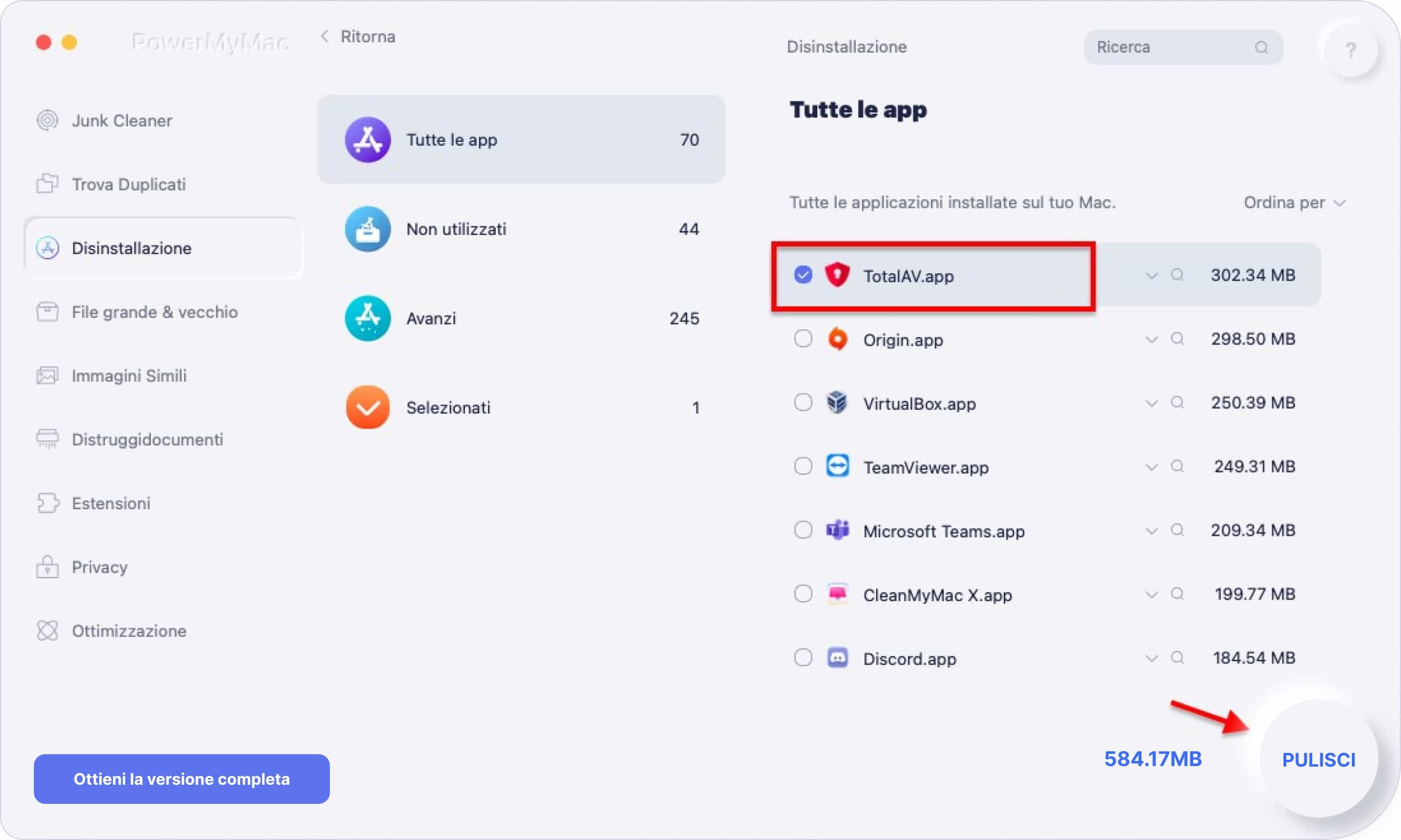 Disinstalla TotalAV su Mac in modo facile