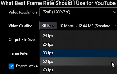 Miglior frame rate per YouTube