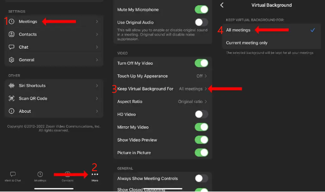 Sfoca lo sfondo dello zoom sul telefono