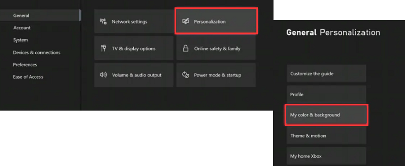 Cambia lo sfondo Xbox tramite le Impostazioni integrate