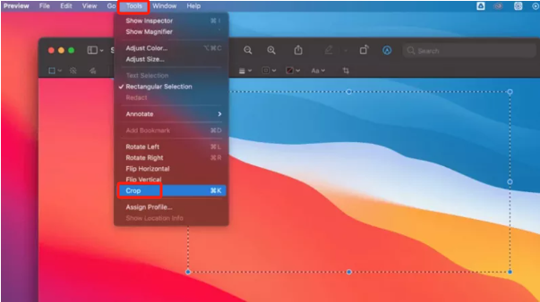 Ritaglia uno screenshot su Mac con Anteprima