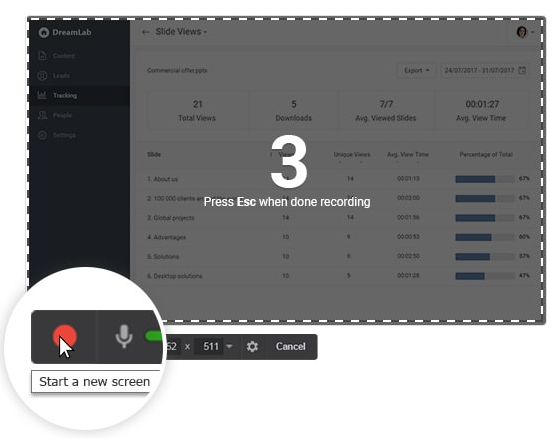 Registratore di schermo gratuito Cam gratuito senza filigrana