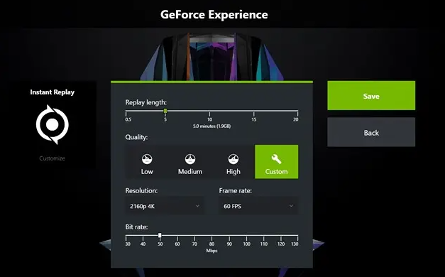 Riproduzione istantanea di Nvidia ShadowPlay