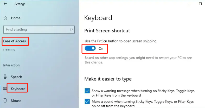Screenshot su un laptop HP con PrtScn