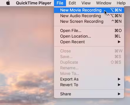 Registra video con una webcam su Mac QuickTime