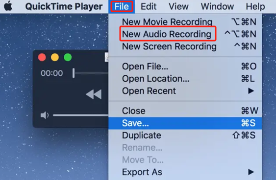 Registra audio su Mac con QuickTime Player