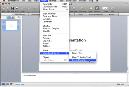 Registra audio su PowerPoint su Mac