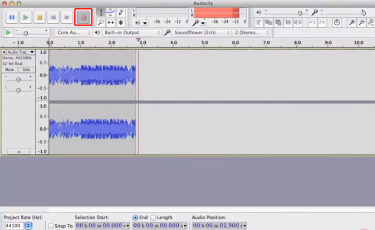 Registra l'audio del desktop con Audacity su Mac