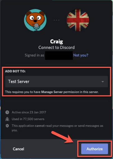 Registra le chiamate Discord con Craig Bot