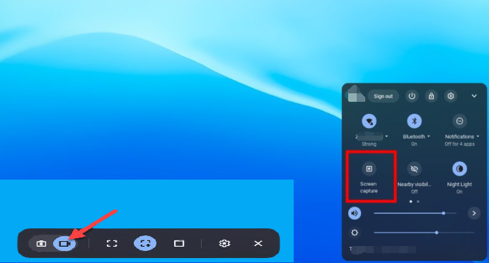 Registratore dello schermo integrato nel Chromebook