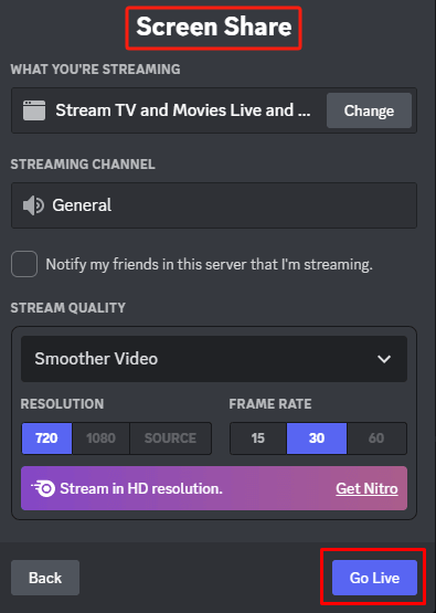 Trasmetti in streaming Hulu su Discord senza schermo nero