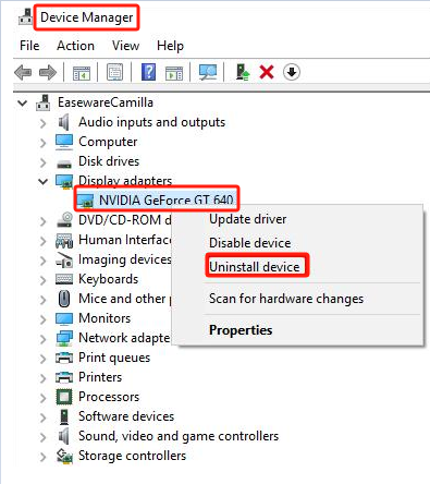 Reinstallare i driver della scheda grafica Nvidia