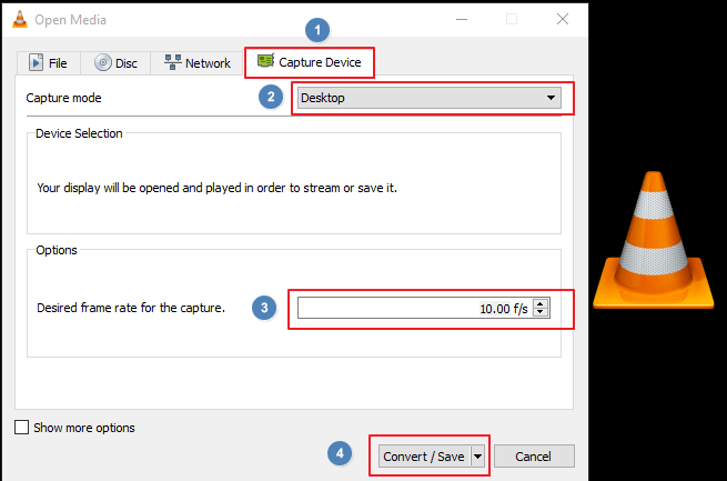 Registrazione dello schermo su Windows tramite VLC