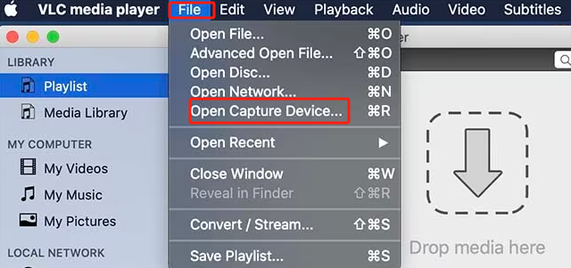 Registratore dello schermo gratuito per Mac - VLC