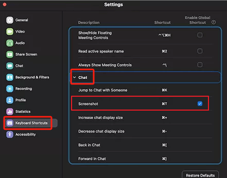 Zoom schermata con il suo strumento integrato
