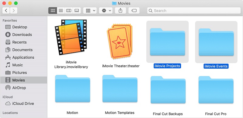 Dove trovare i file iMovie