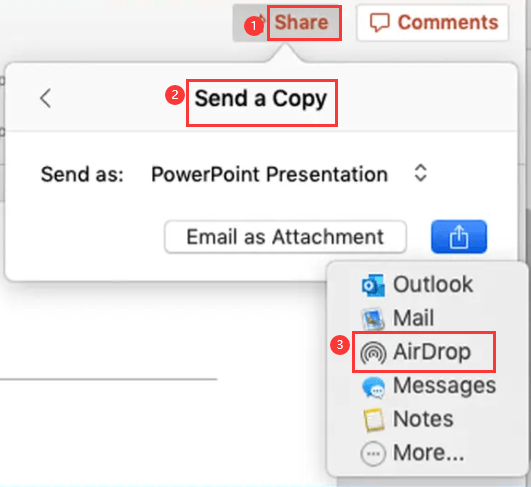 AirDrop Un file Excel, Word o PowerPoint