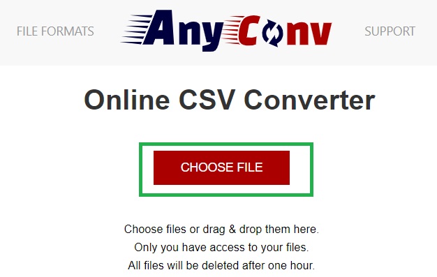 Usa AnyConv per convertire CSV in vCard