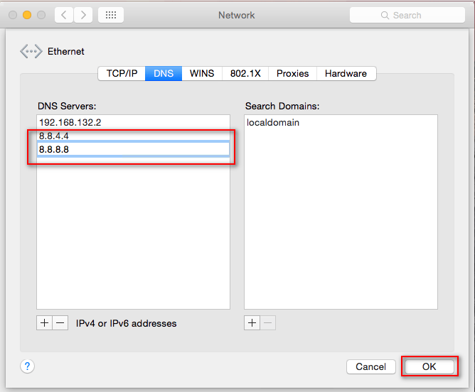 Modifica impostazione DNS