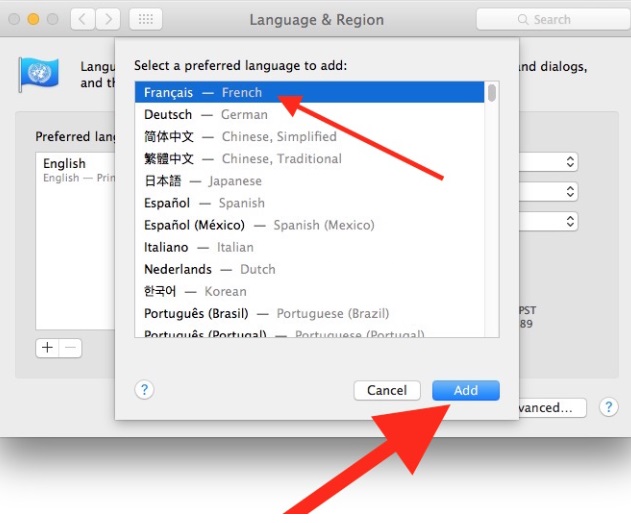 Seleziona e cambia lingua su Mac