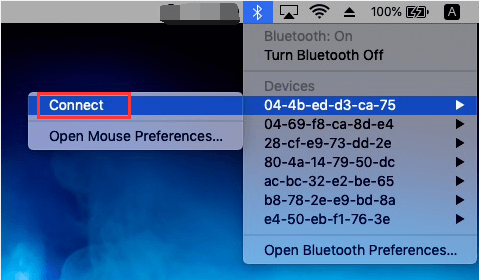 Collega le cuffie Bluetooth al Mac dalla barra dei menu