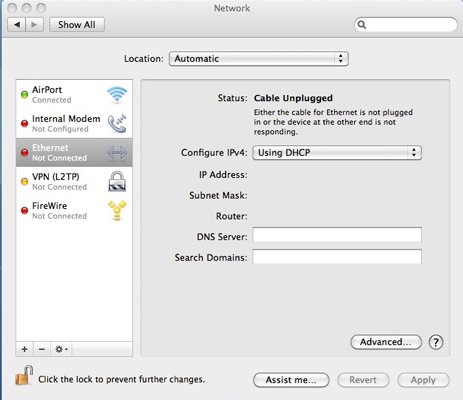 Collegare il ​​Mac a Internet con cavo Ethernet