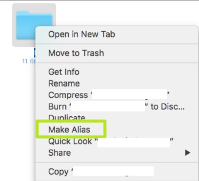 Crea collegamento su Mac sul desktop