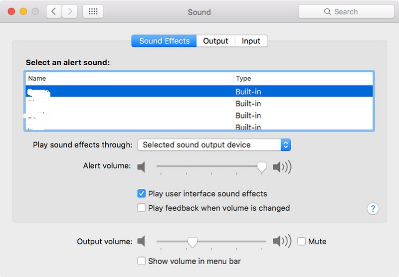 Correggi dispositivo audio