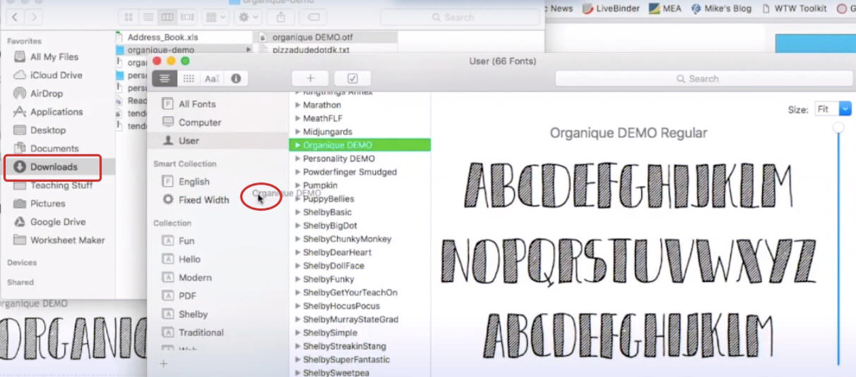 Installa font su Mac