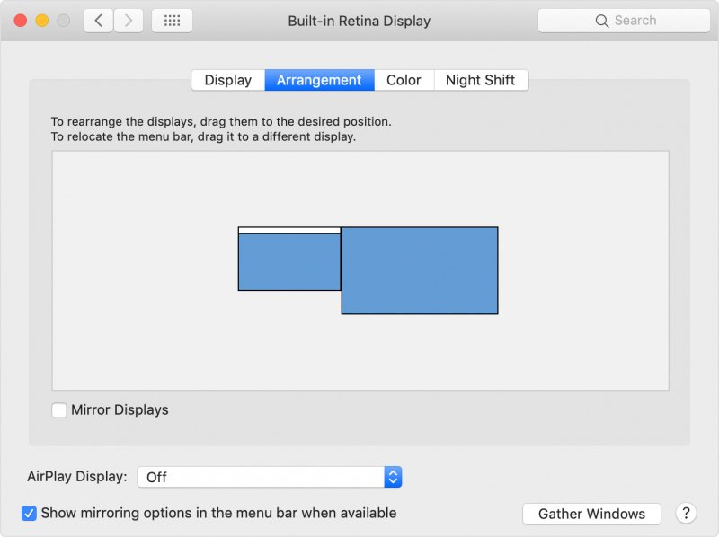 Mirroring del display del Mac