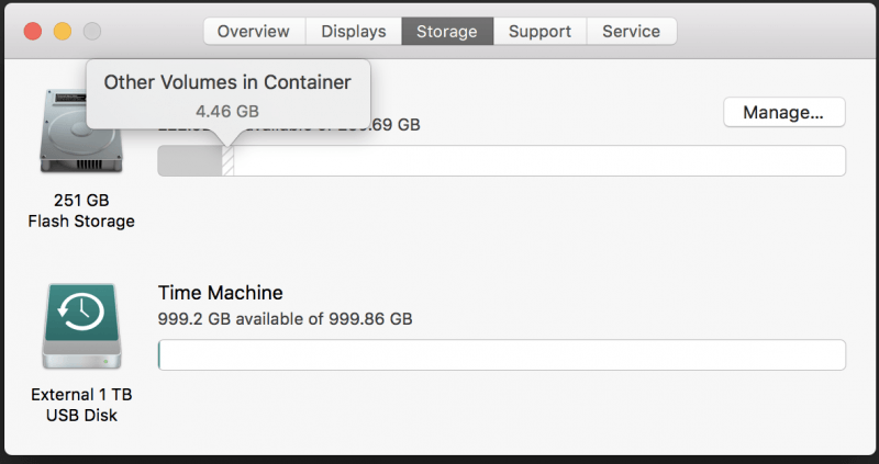 Altri volumi in Container su Mac