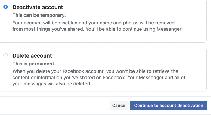 Rimuovi facilmente gli account Facebook