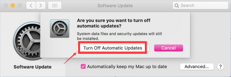 Disabilita gli aggiornamenti automatici su Mac